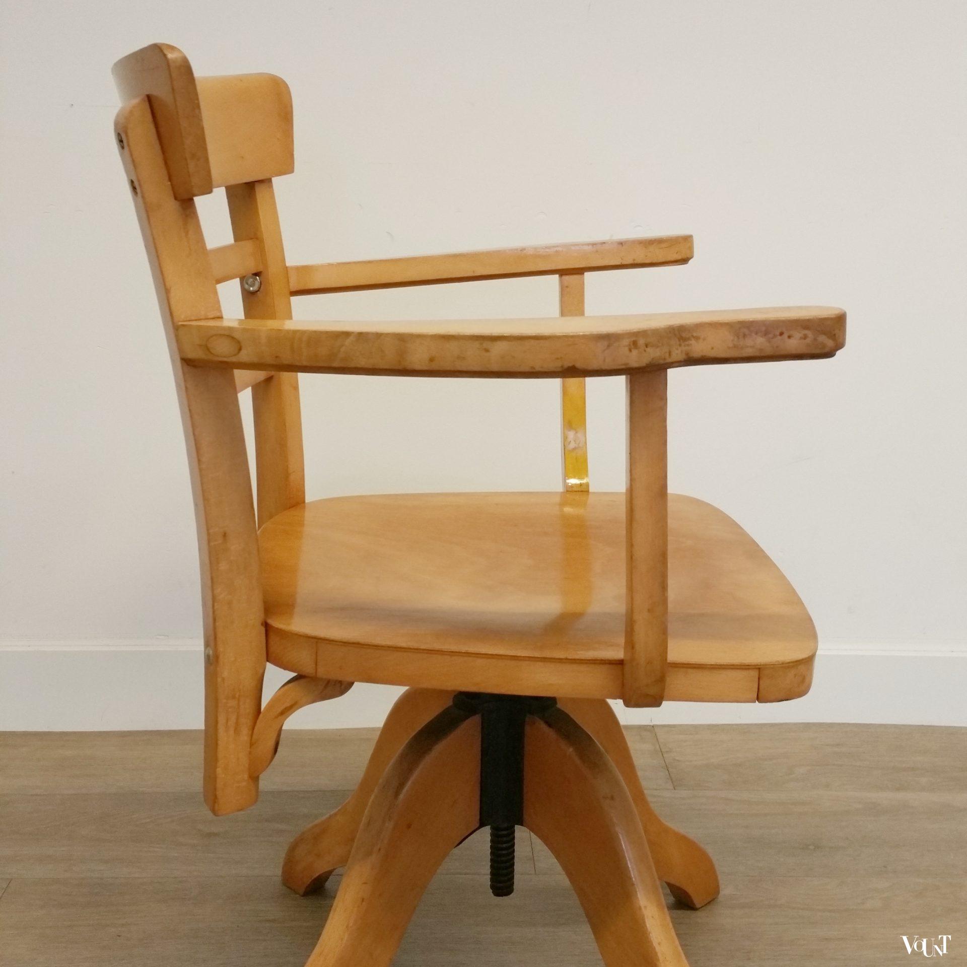 Draaibare en in hoogte verstelbare bureaustoel, Luterma, jaren '20/'30