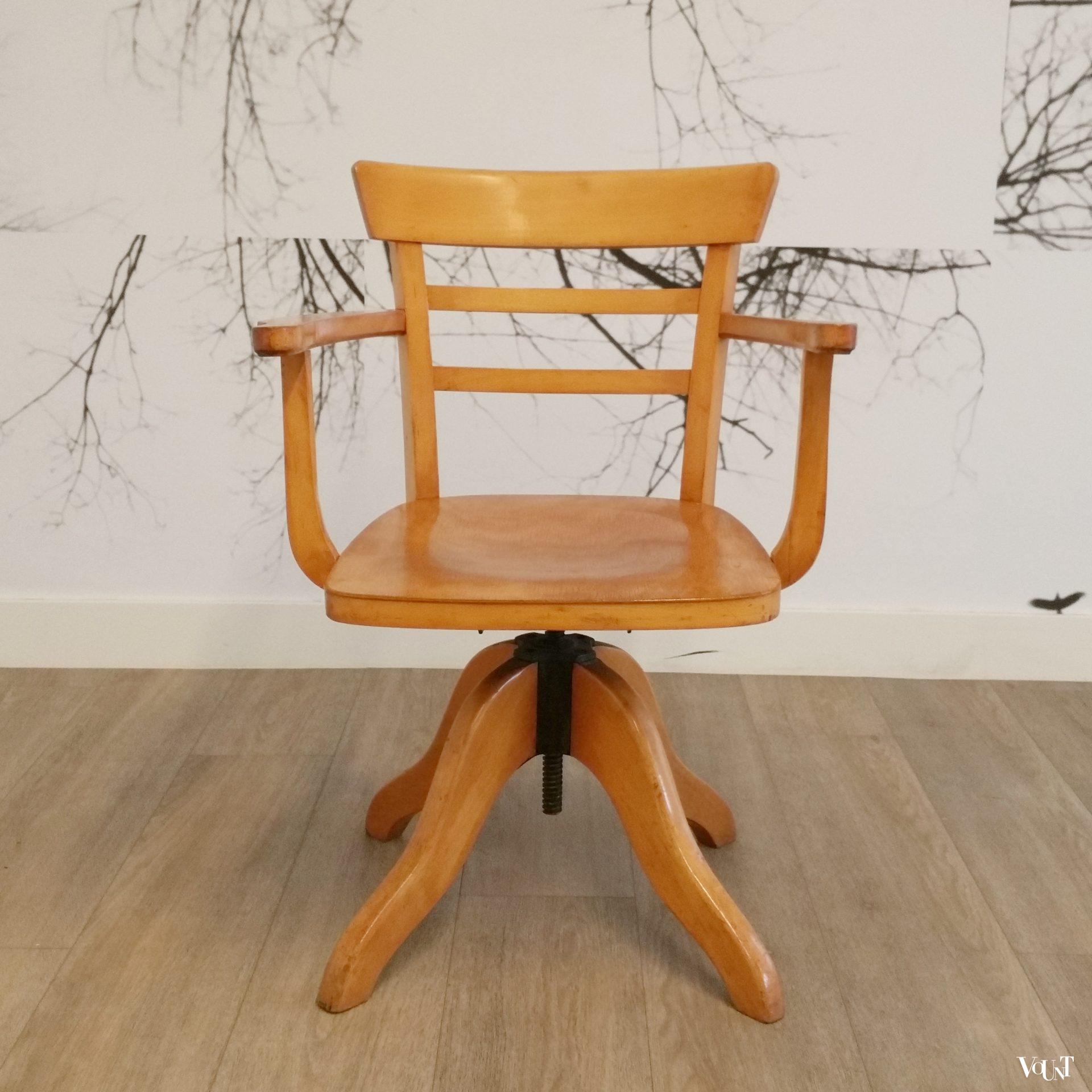 Draaibare en in hoogte verstelbare bureaustoel, Luterma, jaren '20/'30