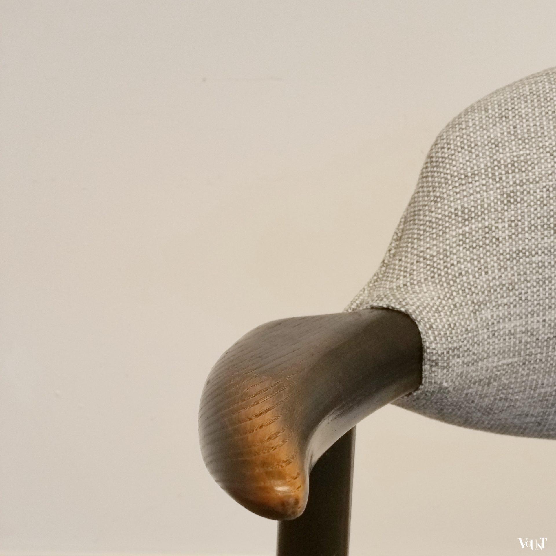 Set van 4 koehoorn stoelen, Tijsseling voor Hulmefa Nieuwe Pekela, jaren '60 (nieuwe bekleding)