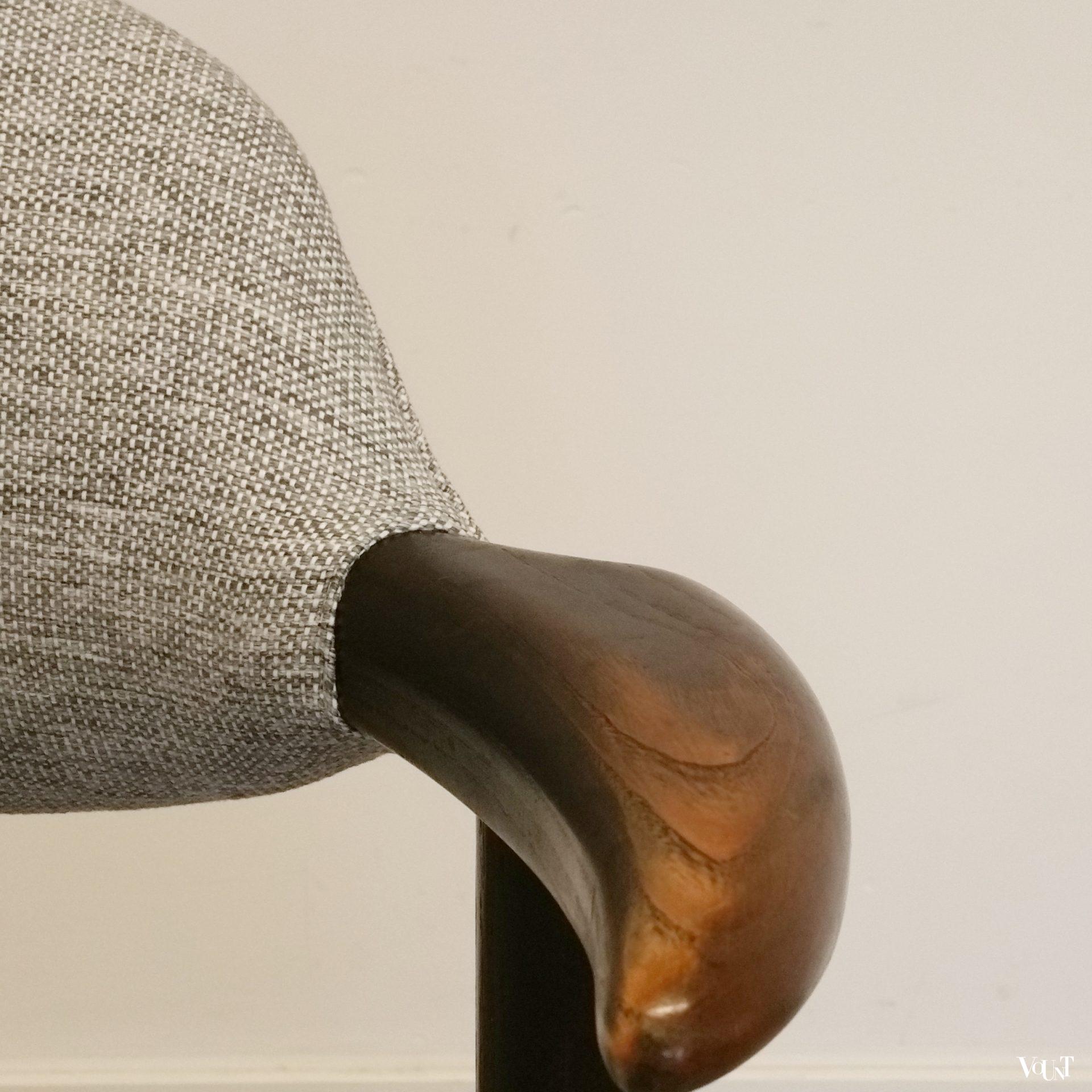 Set van 4 koehoorn stoelen, Tijsseling voor Hulmefa Nieuwe Pekela, jaren '60 (nieuwe bekleding)