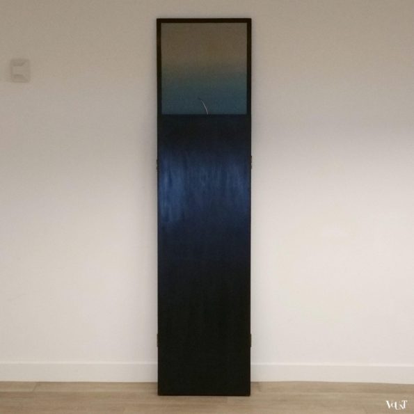 Art Deco-stijl kamerscherm / room divider dame met luipaard, jaren '80