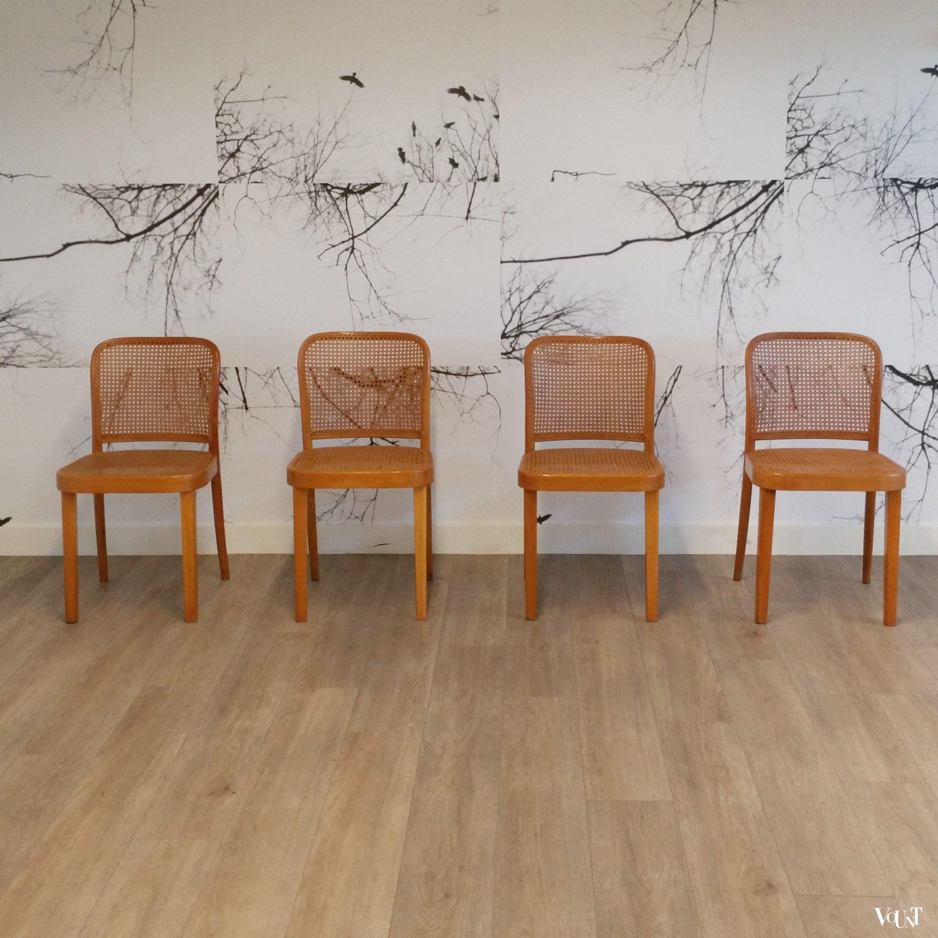 Set van 4 Praag of 811 stoelen, Josef Hoffmann voor Thonet, eind jaren '40