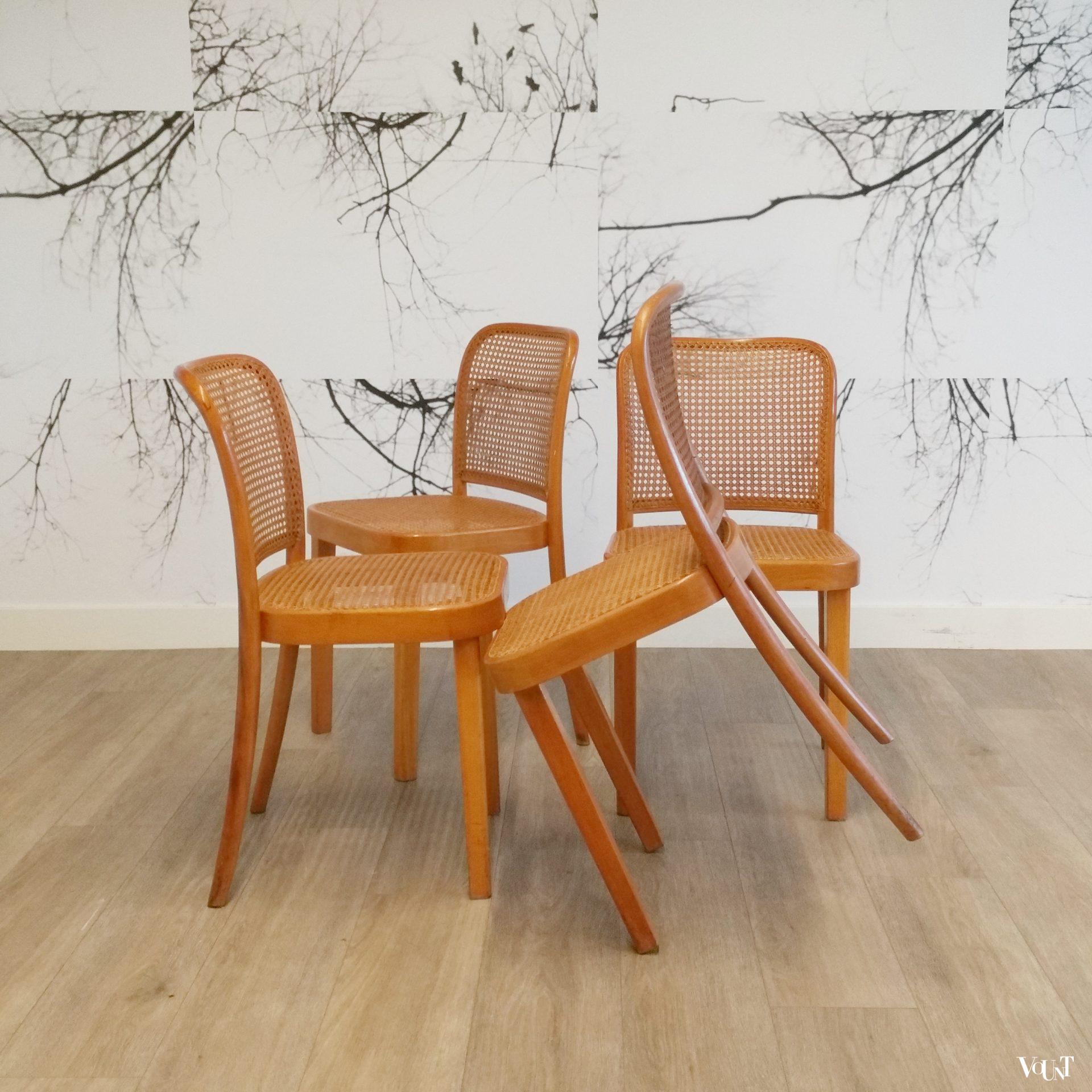 Set van 4 Praag of 811 stoelen, Josef Hoffmann voor Thonet, eind jaren '40