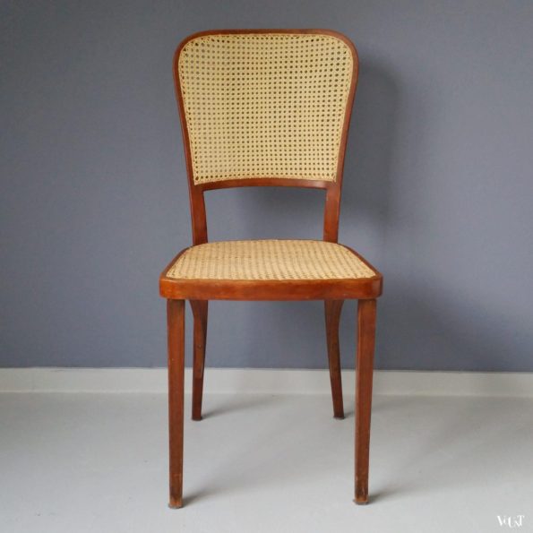 Art Nouveau stoel bentwood en rotan, Thonet, attr. Gustav Siegel, rond 1900