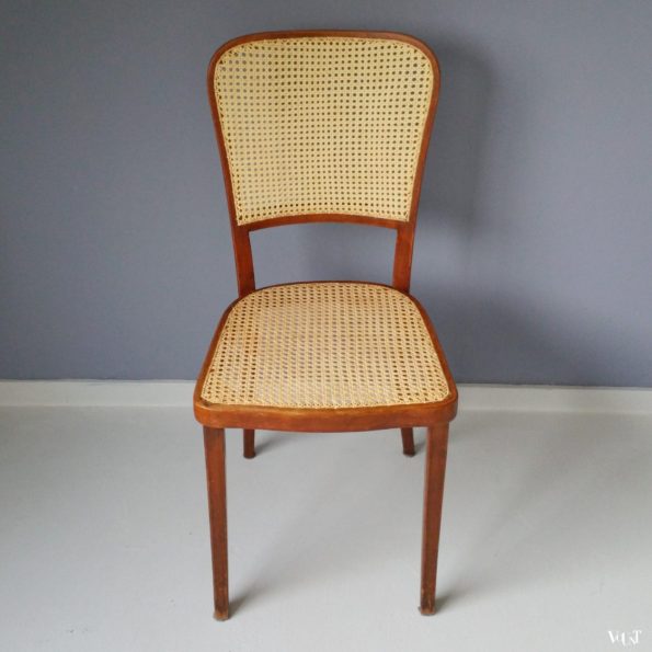 Art Nouveau stoel bentwood en rotan, Thonet, attr. Gustav Siegel, rond 1900