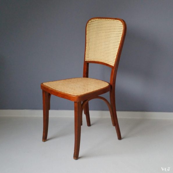 Art Nouveau stoel bentwood en rotan, Thonet, attr. Gustav Siegel, rond 1900