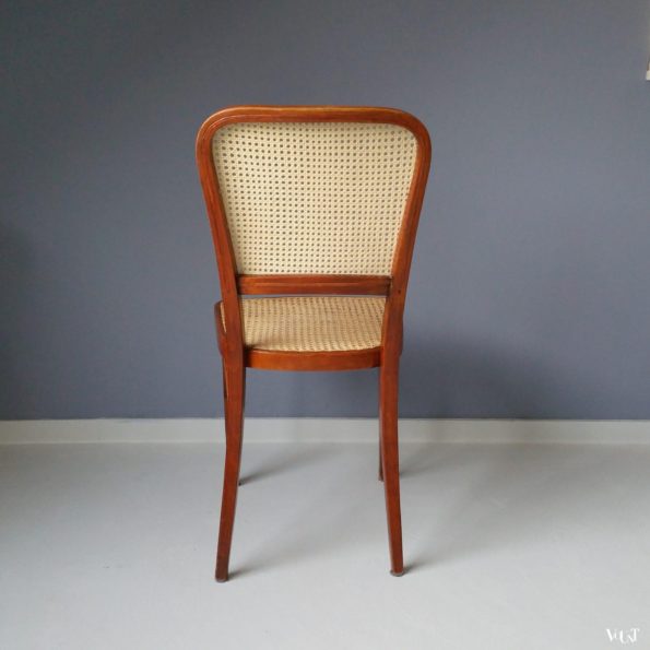 Art Nouveau stoel bentwood en rotan, Thonet, attr. Gustav Siegel, rond 1900