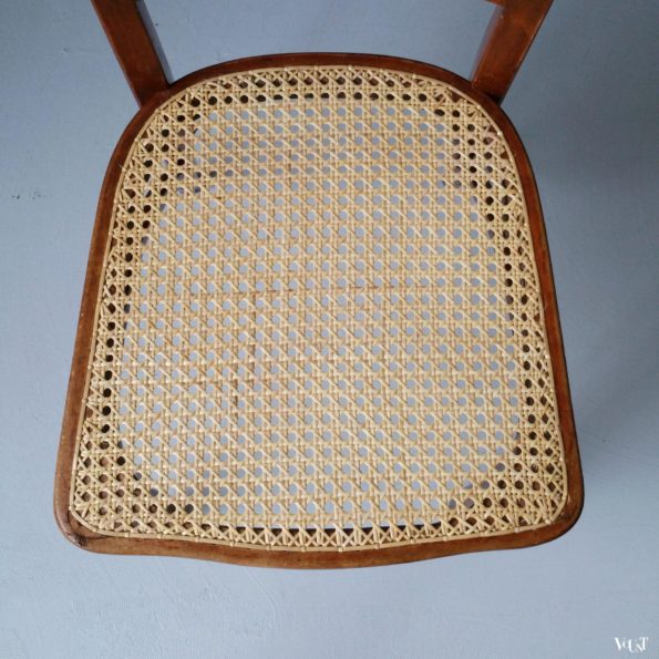 Art Nouveau stoel bentwood en rotan, Thonet, attr. Gustav Siegel, rond 1900