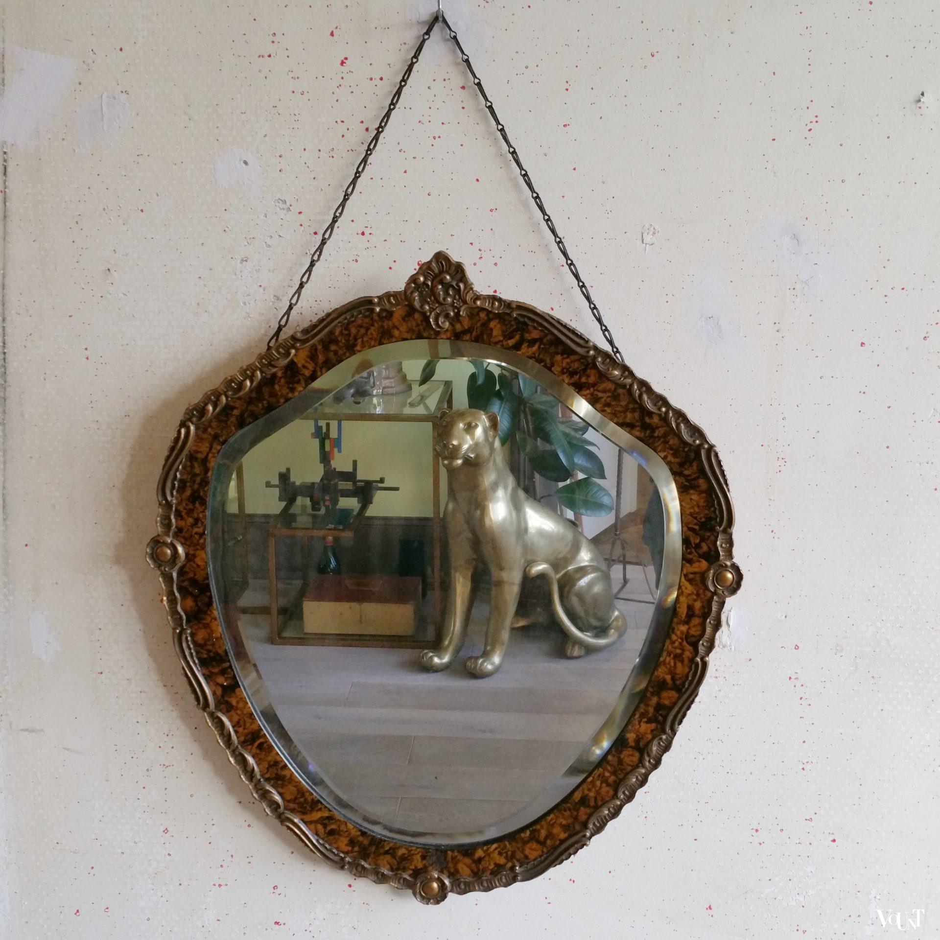 Facetgeslepen vintage wandspiegel, jaren '60