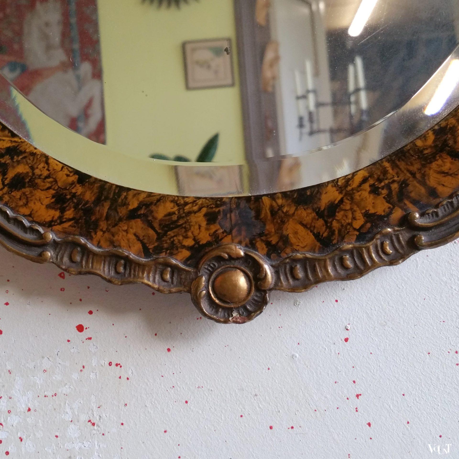 Facetgeslepen vintage wandspiegel, jaren '60