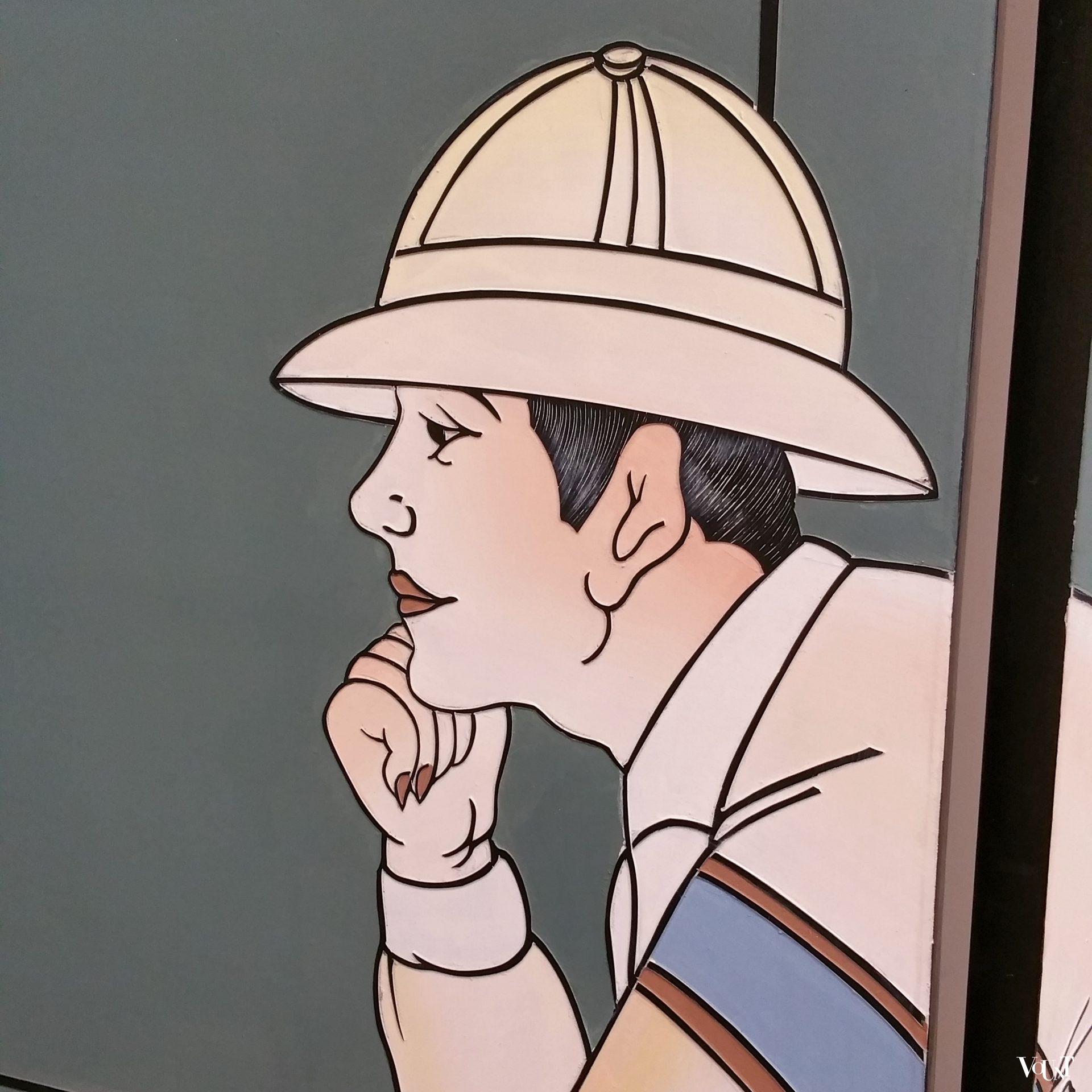 Art Deco-stijl kamerscherm / room divider tennis, jaren '80