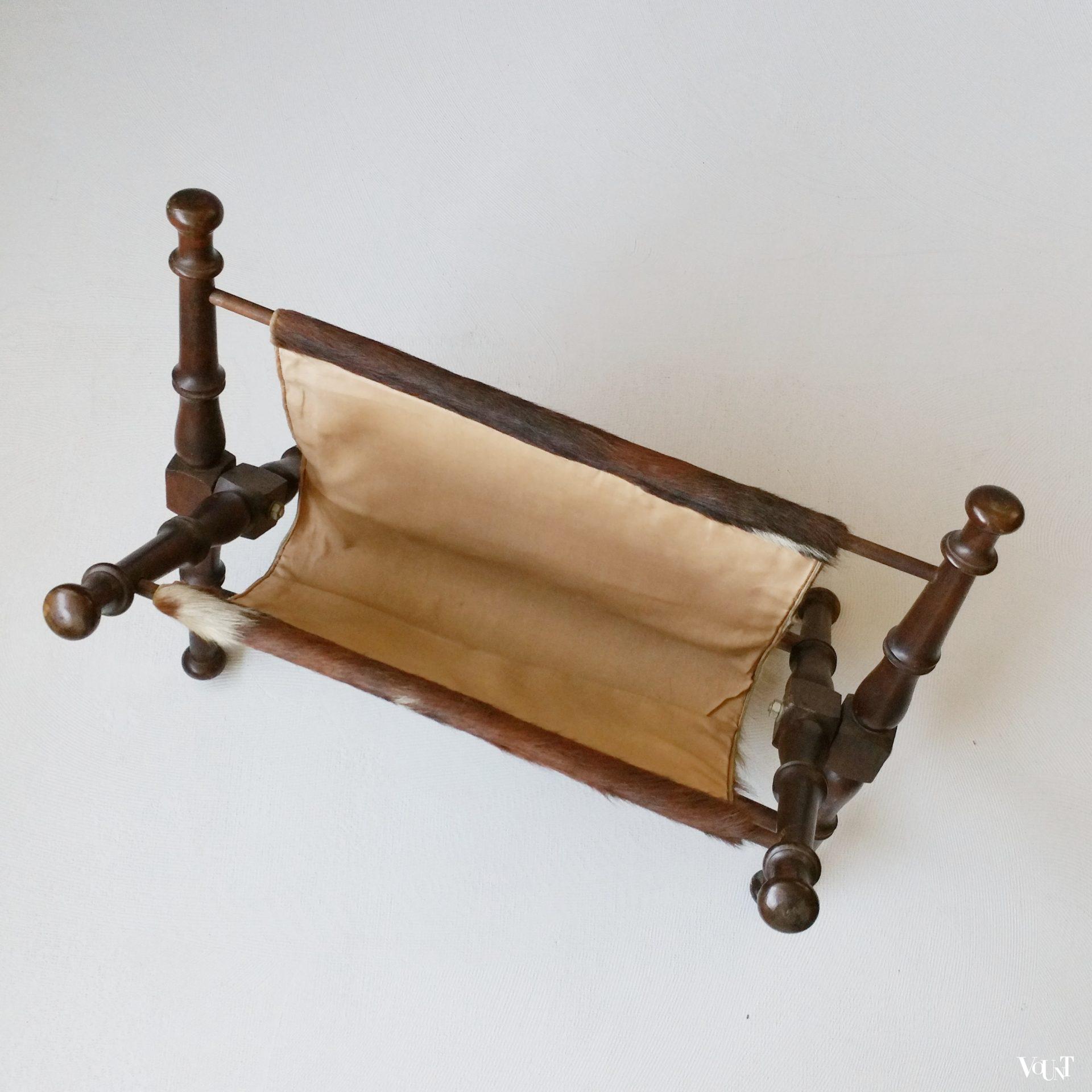 Vintage lectuurhouder met koeienhuid, jaren '70