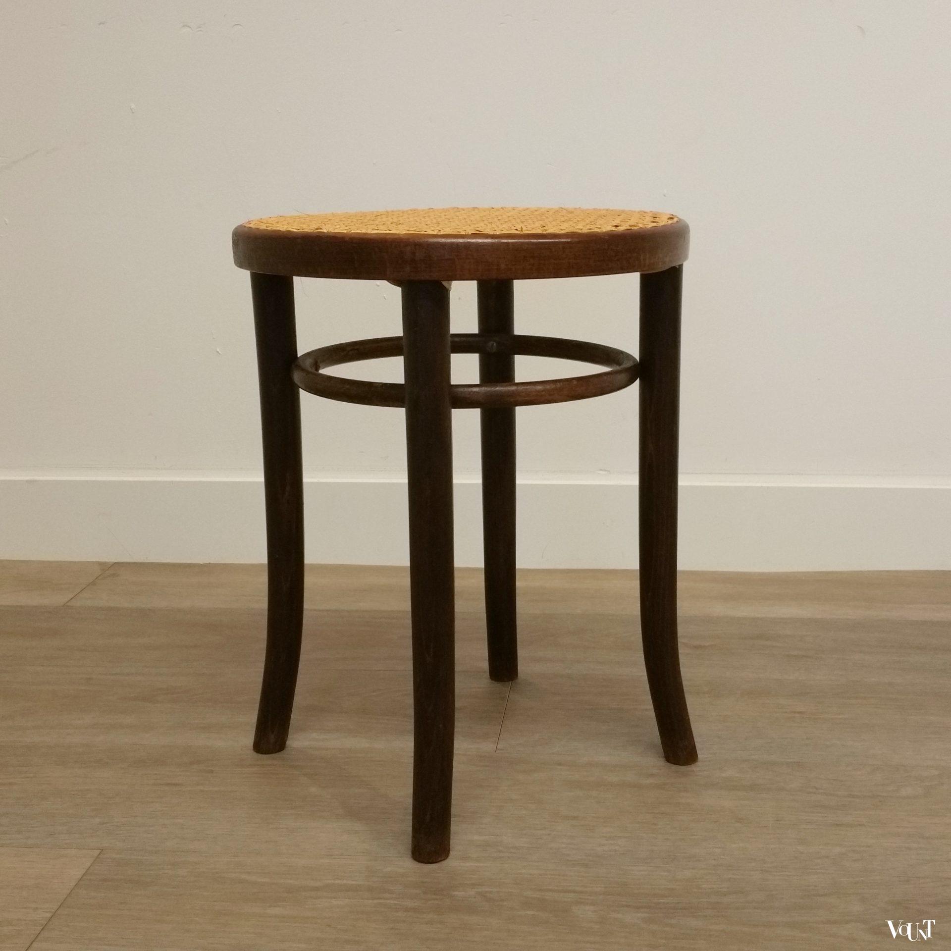 Bentwood en rotan kruk, jaren '60