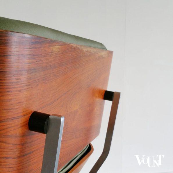 Groene leren draaifauteuil, jaren '60