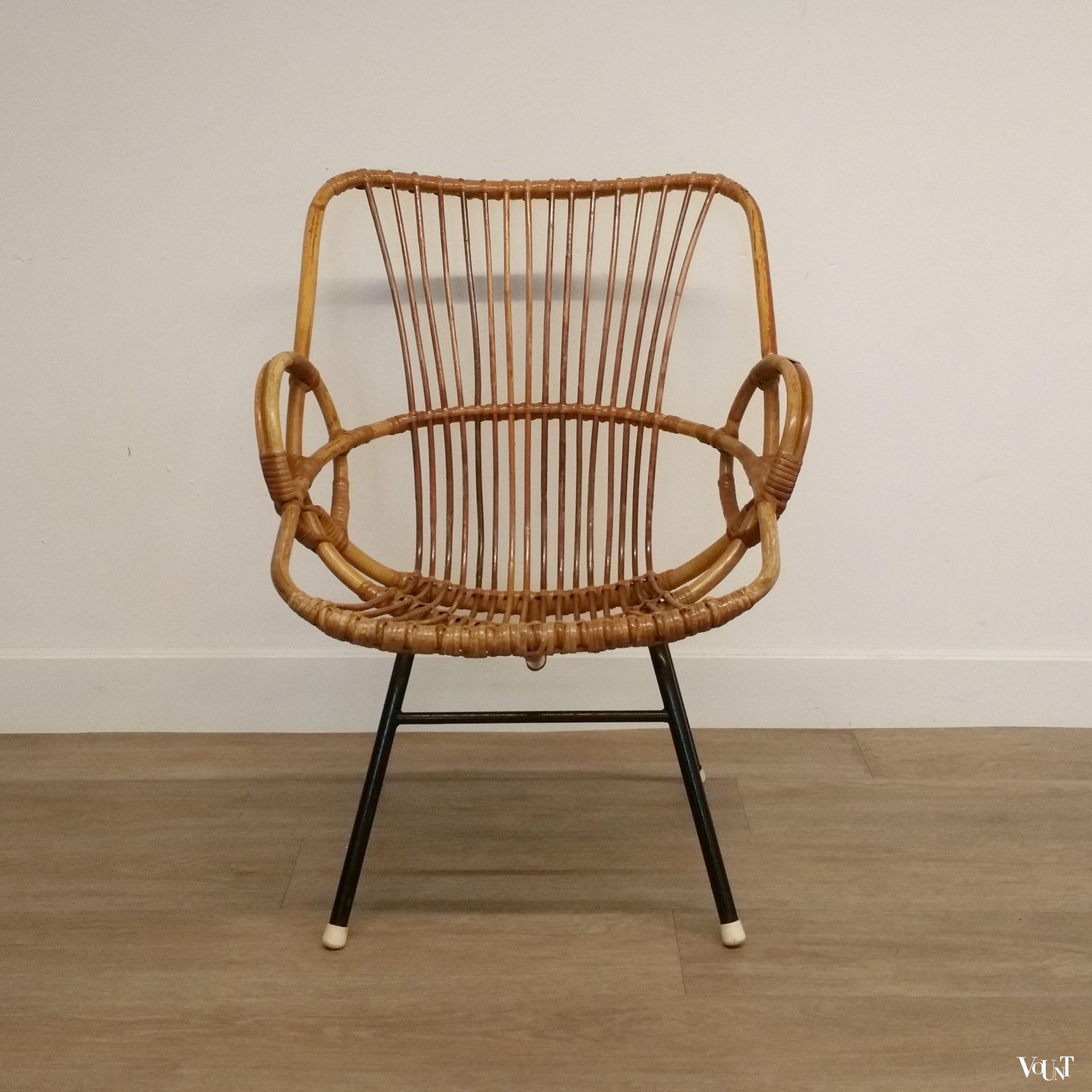 Set van 2 rotan stoeltjes, Rohé Noordwolde, jaren '60