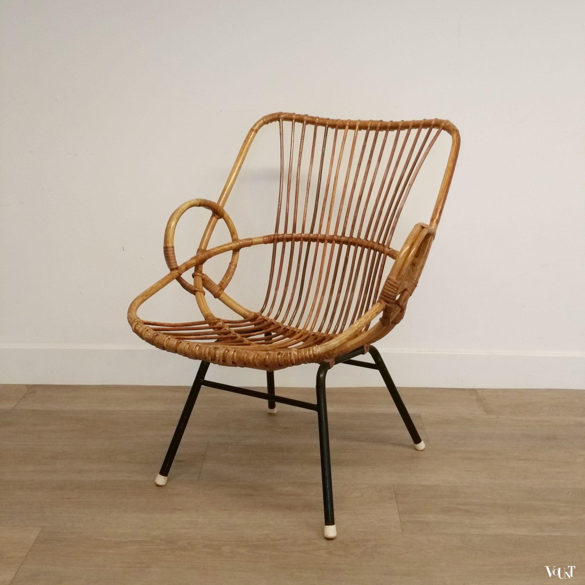 Set van 2 rotan stoeltjes, Rohé Noordwolde, jaren '60