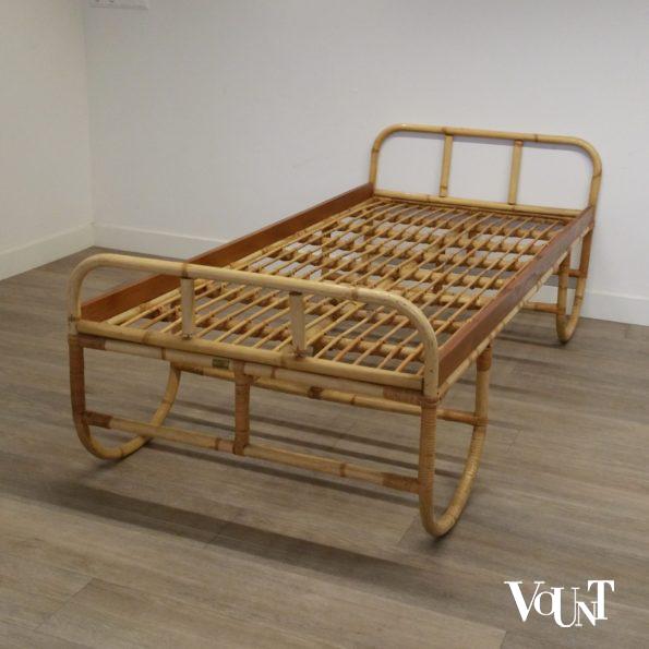 Vintage rotan bed, jaren '60