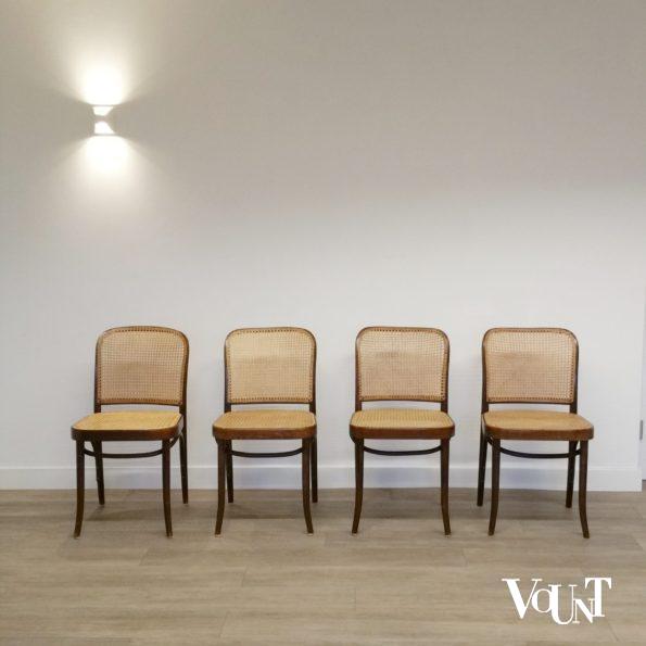 Set van 4 Praag of 811 stoelen, Josef Hoffman, Hütten, ca. 2000