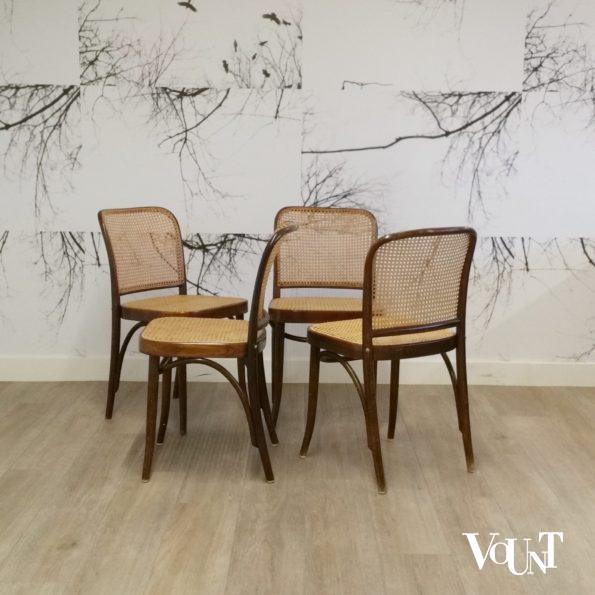 Set van 4 Praag of 811 stoelen, Josef Hoffman, Hütten, ca. 2000