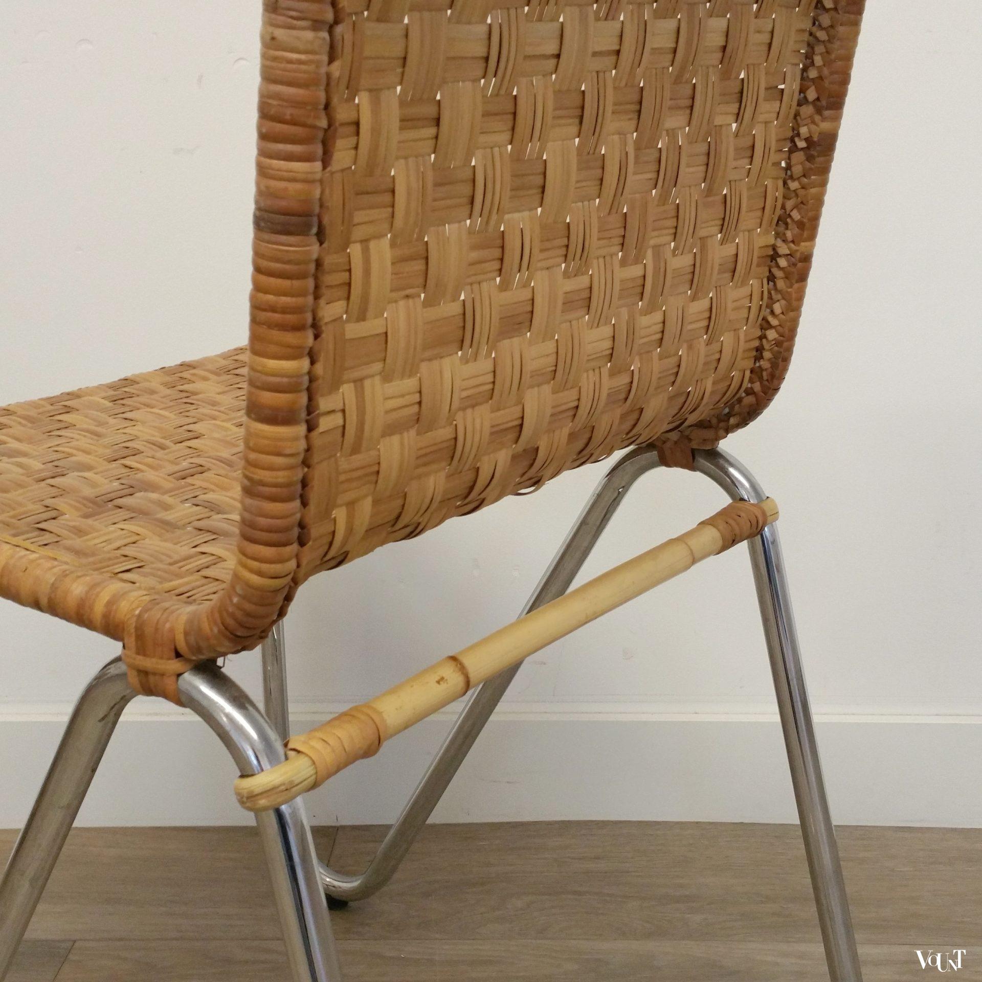 Diagonaalstoel gevlochten rotan (nr. 2a), W.H. Gispen voor Gispen/Dutch Originals, rond 2000