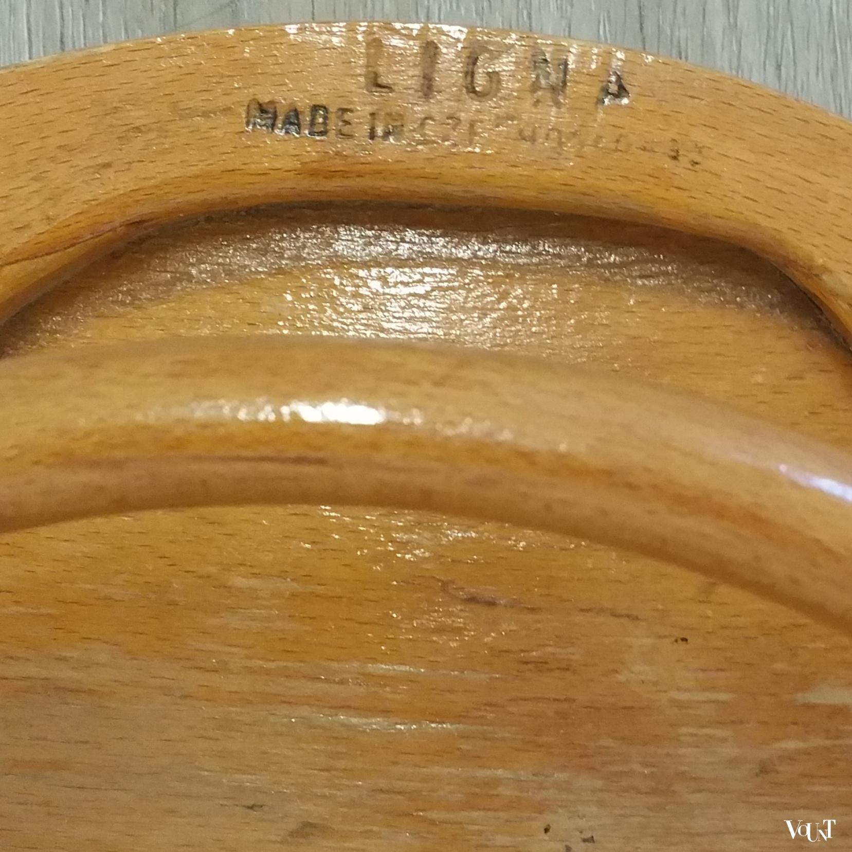 Set van 4 beukenhouten bentwood krukken, Ligna, jaren '60