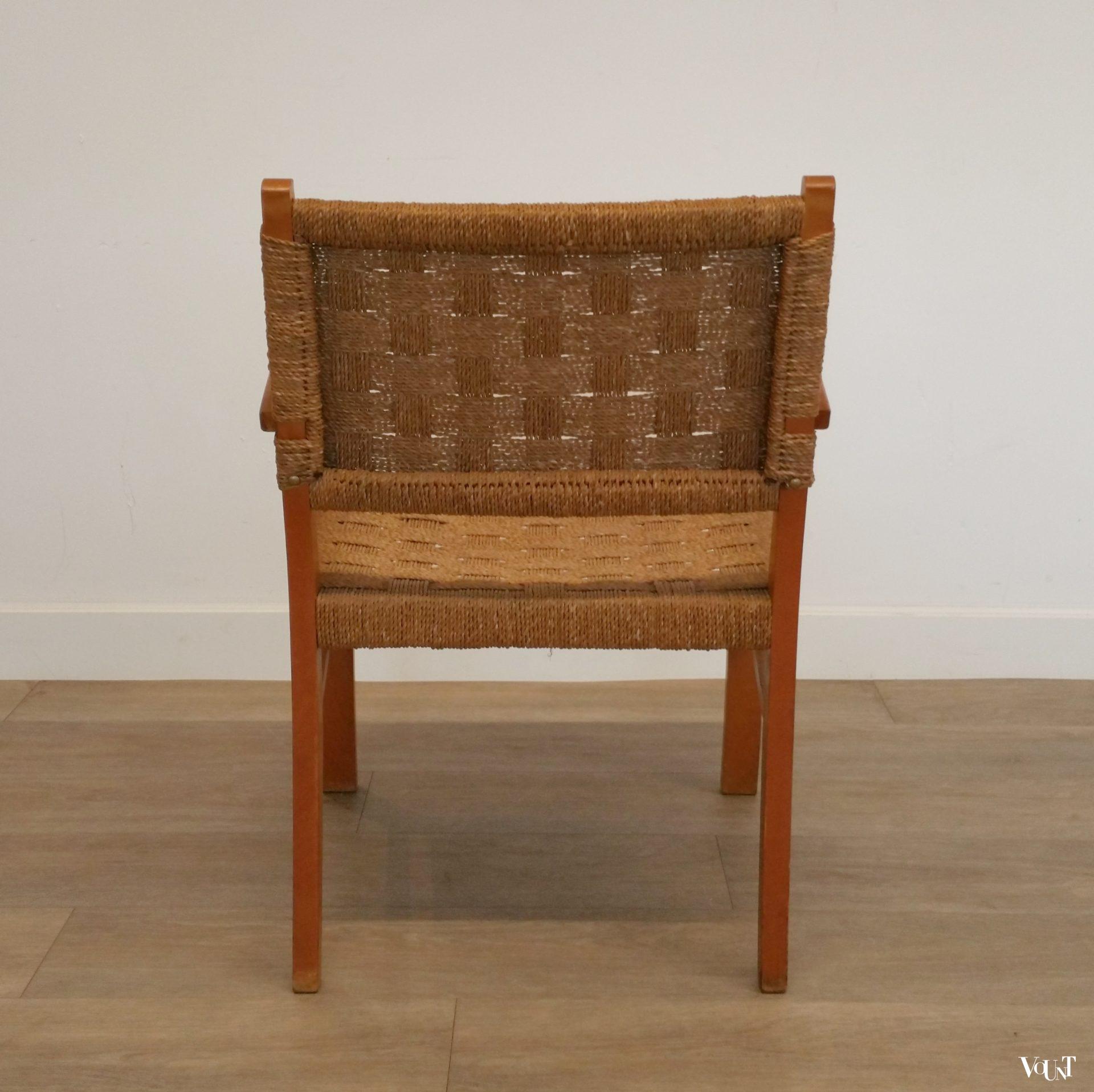 Fauteuil hout en touw, jaren '50