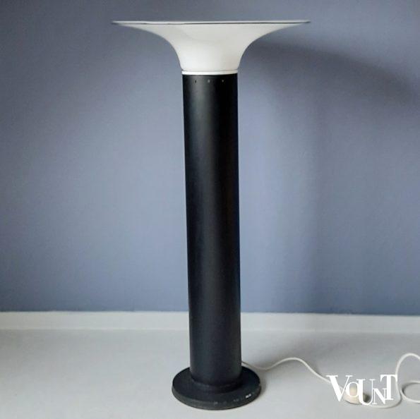 Vintage uplight / vloerlamp met glazen schaal, jaren '70
