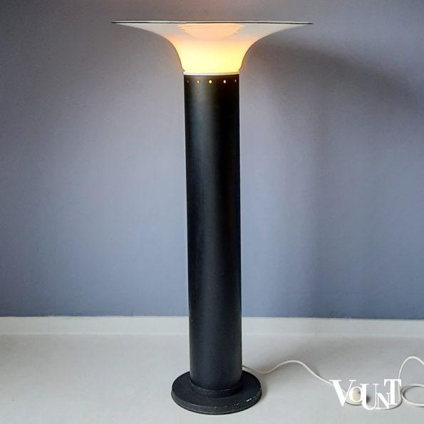 Vintage uplight / vloerlamp met glazen schaal, jaren '70
