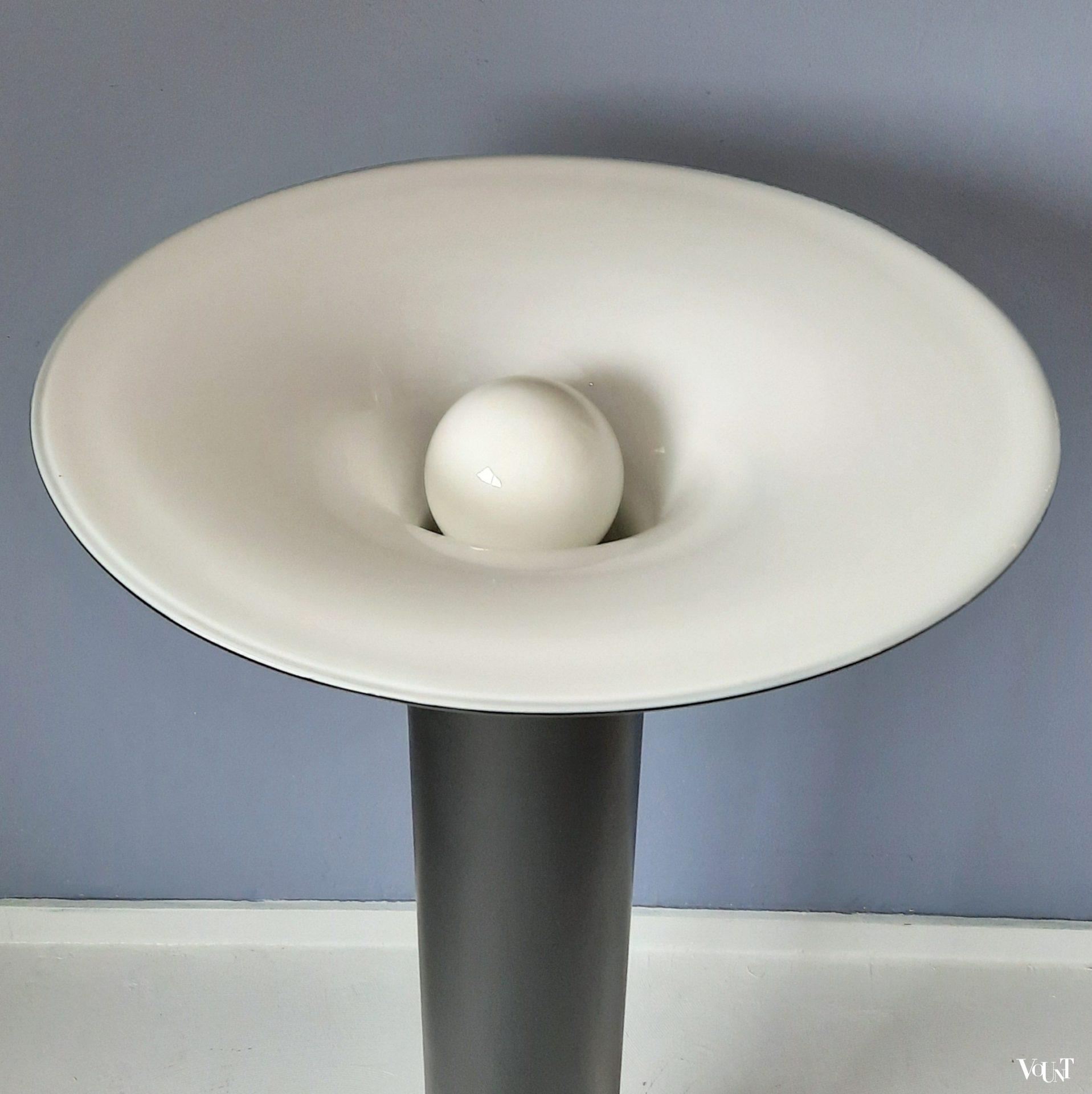 Vintage uplight / vloerlamp met glazen schaal, jaren '70