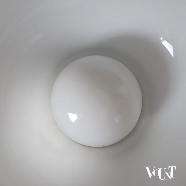 Vintage uplight / vloerlamp met glazen schaal, jaren '70
