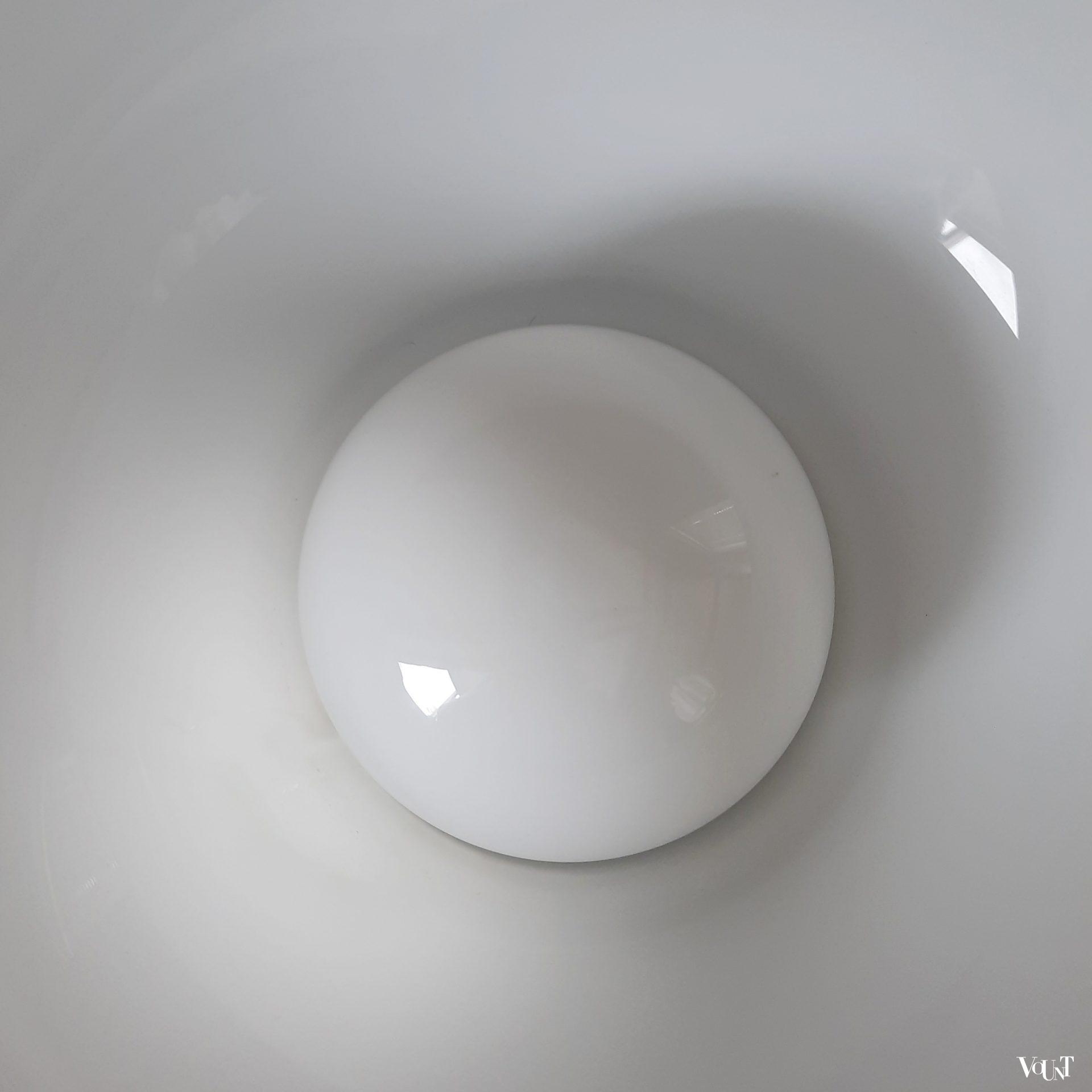 Vintage uplight / vloerlamp met glazen schaal, jaren '70