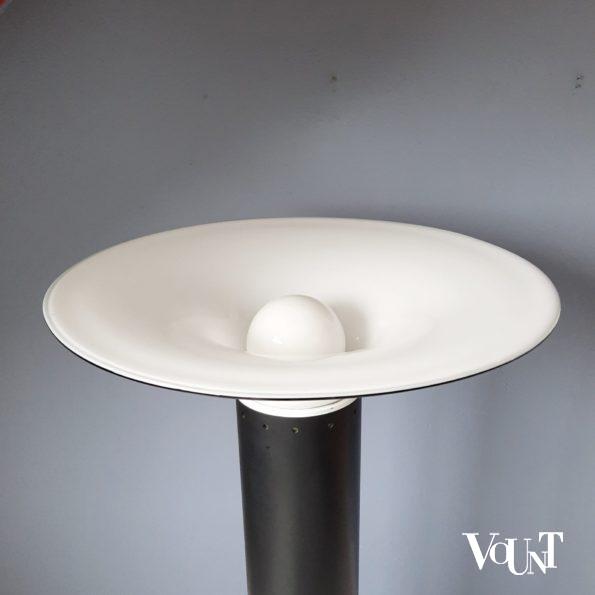 Vintage uplight / vloerlamp met glazen schaal, jaren '70