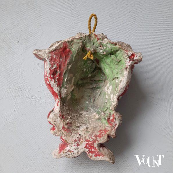 Oud zandstenen ornament sater- / satyr-hoofd