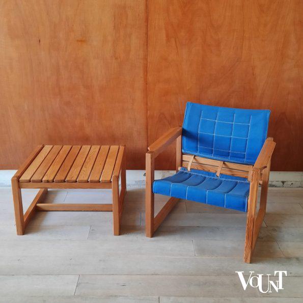 Safaristoel “Diana” met bijbehorend tafeltje, Karin Mobring voor Ikea, Zweden, jaren ‘70