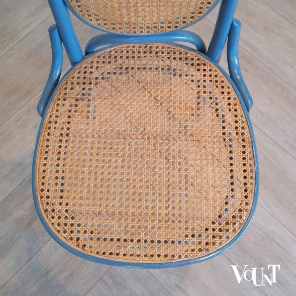 Set van 2 blauwe stoelen nr. 17, jaren '70