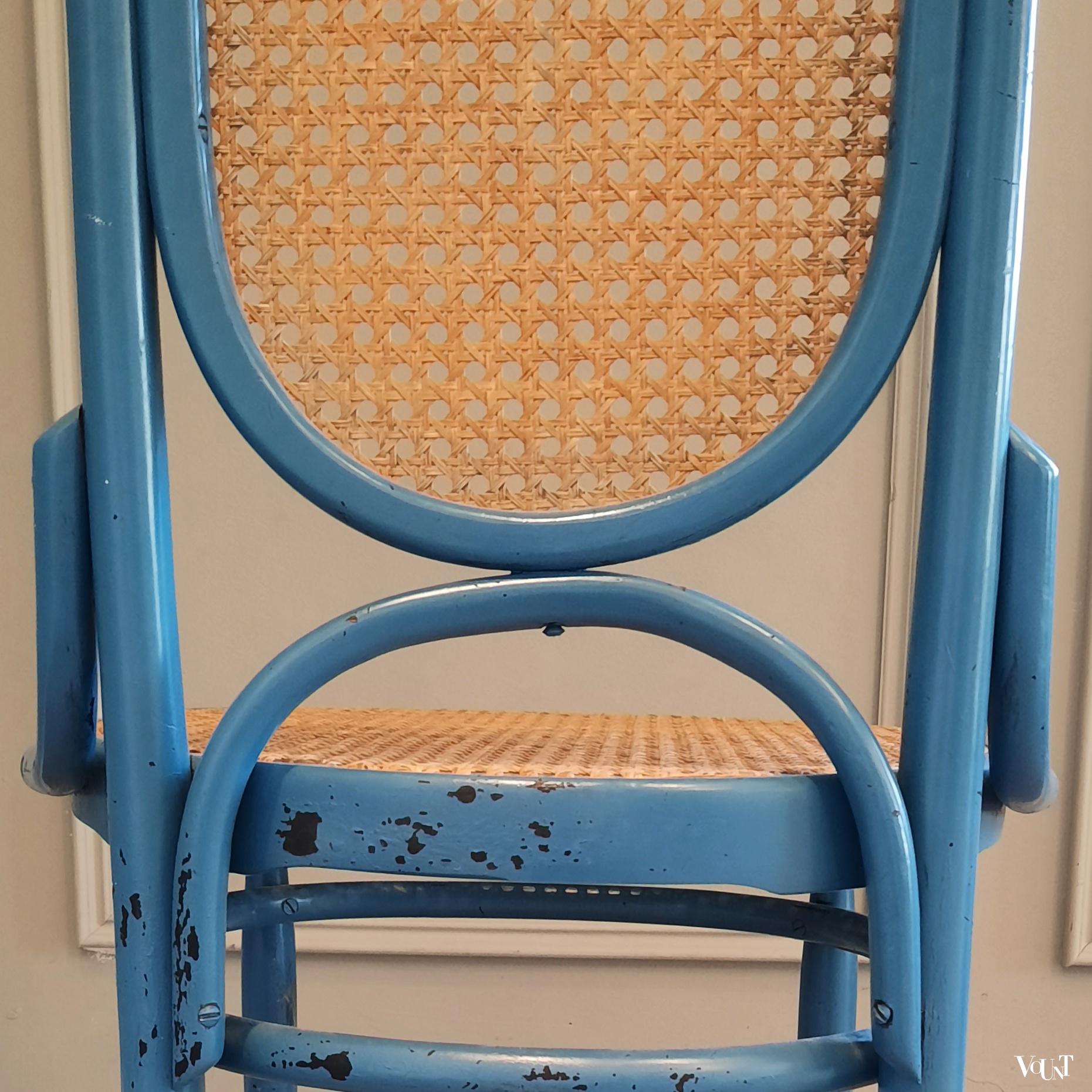 Set van 2 blauwe stoelen nr. 17, jaren '70