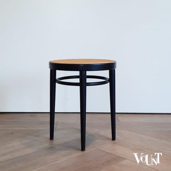 Set van 2 originele zwarte Thonet-krukken 214 RH, jaren '80
