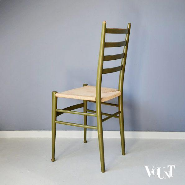 Set van 2 Italiaanse stoeltjes met papercord zitting, Consorzio Sedie Friuli, jaren '60