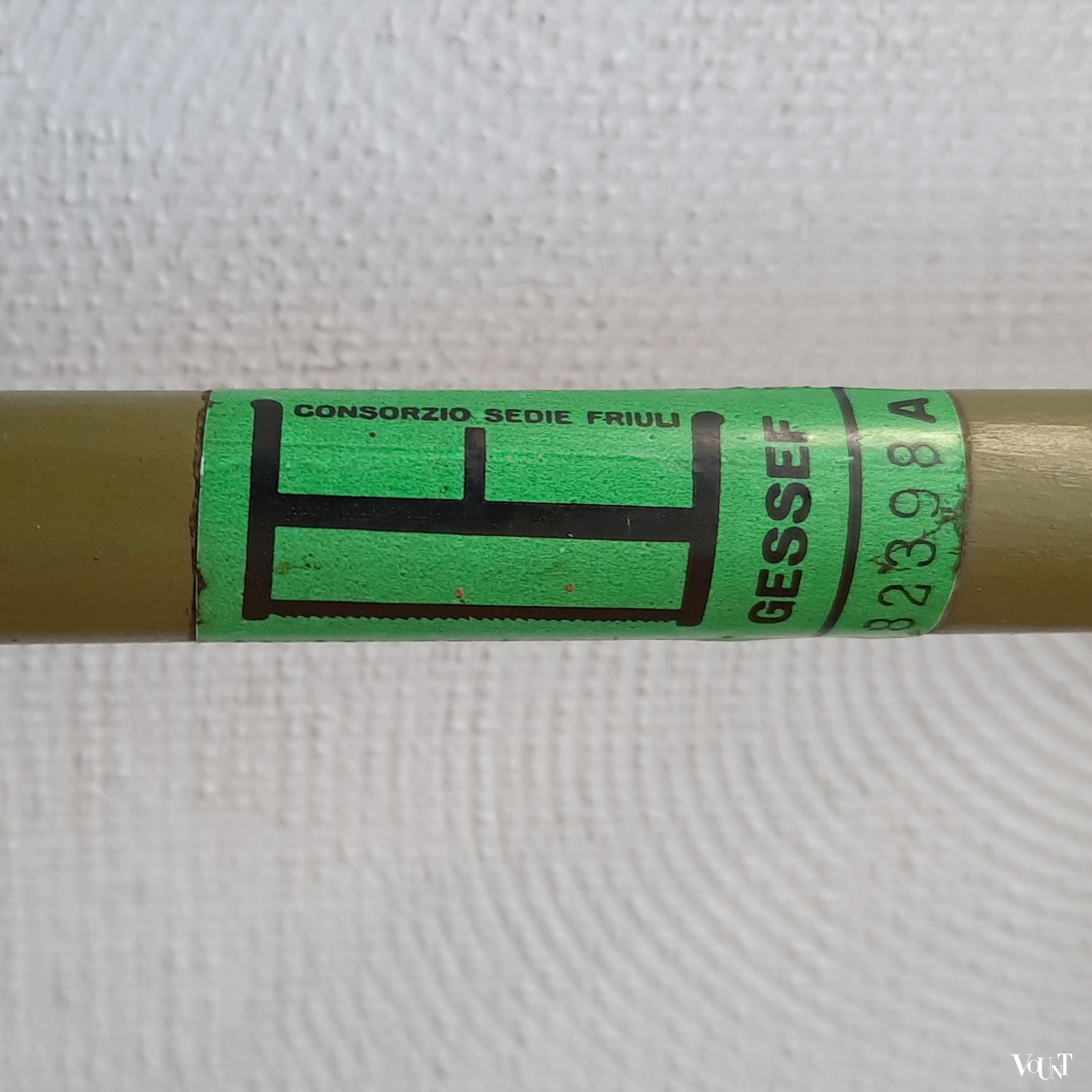 Set van 2 Italiaanse stoeltjes met papercord zitting, Consorzio Sedie Friuli, jaren '60