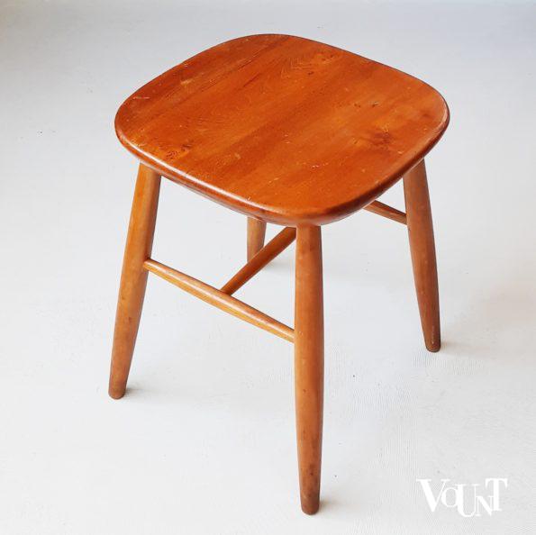 Vintage houten Scandinavische kruk, jaren '60