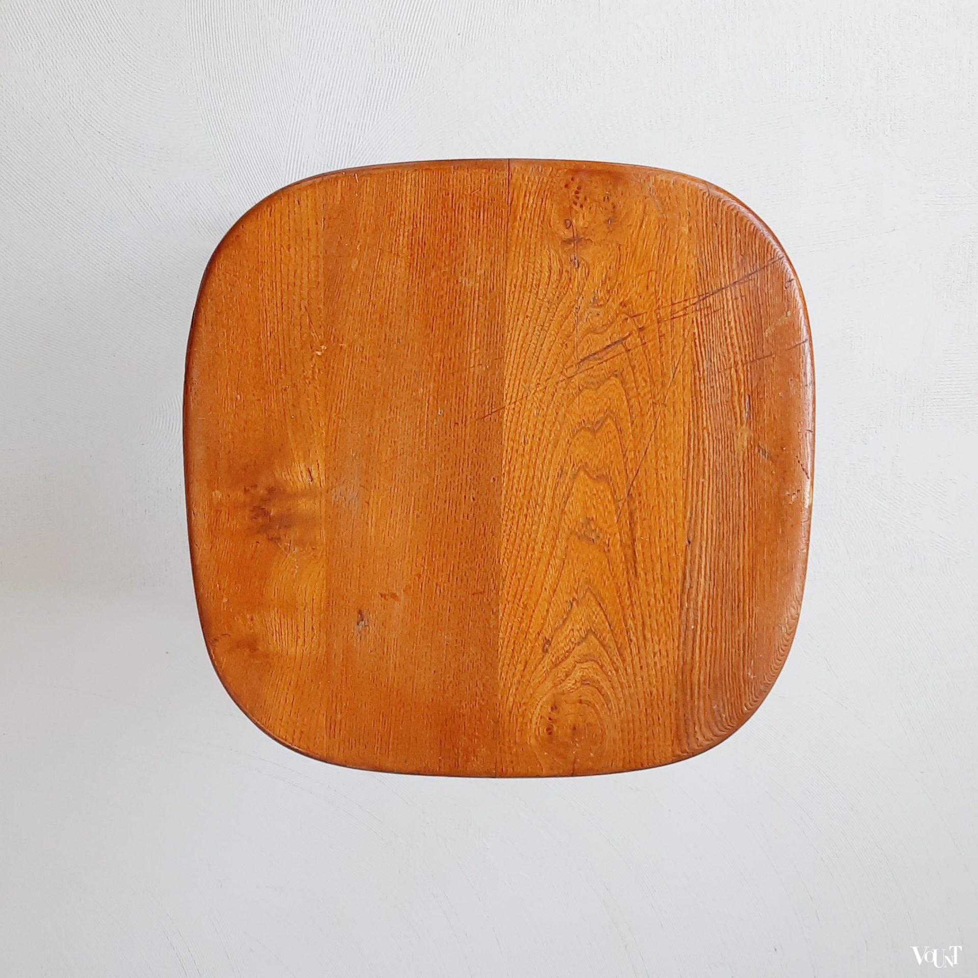 Vintage houten Scandinavische kruk, jaren '60