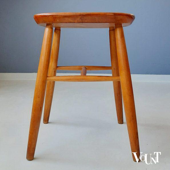 Vintage houten Scandinavische kruk, jaren '60