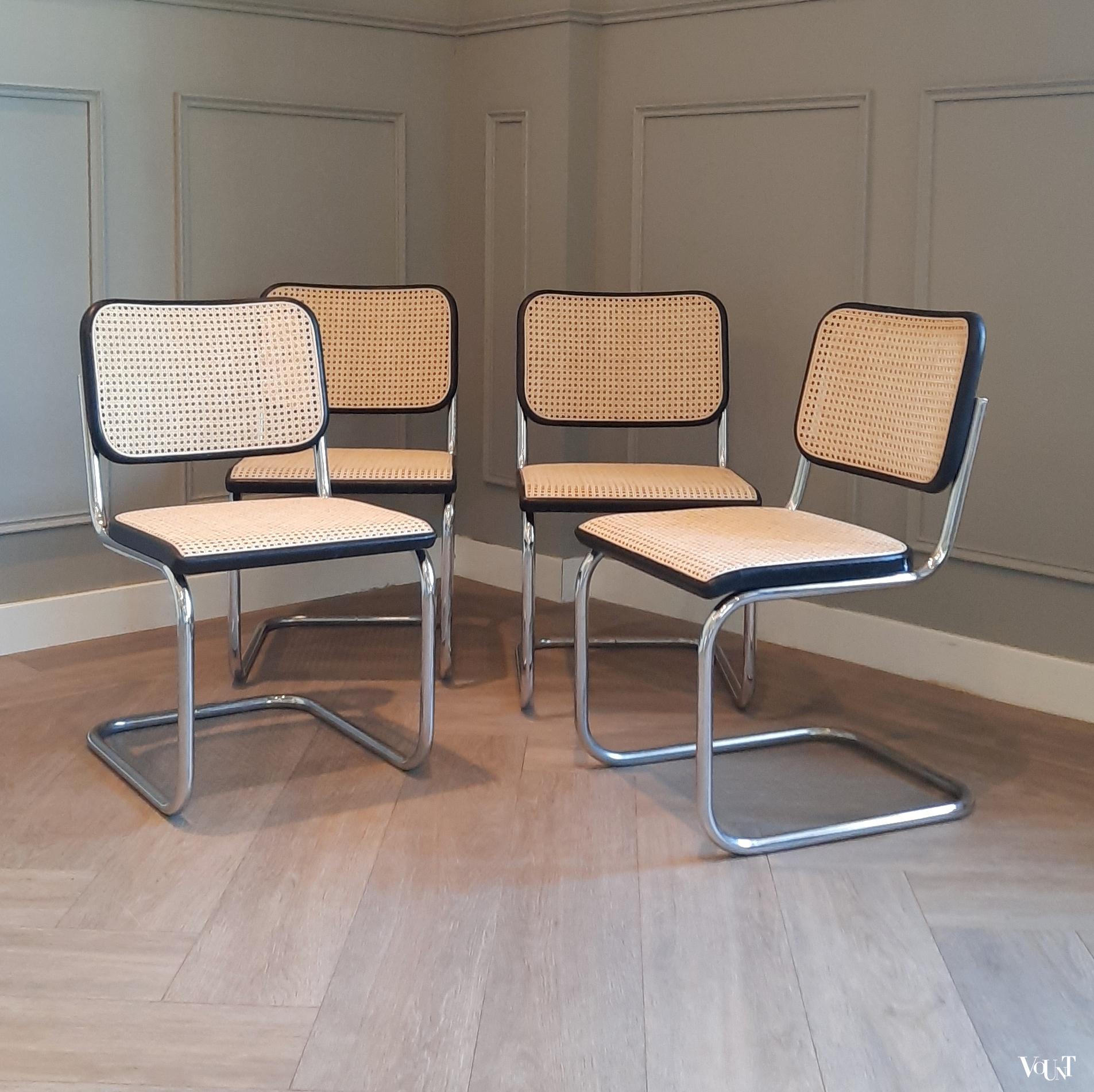 Set van 4 jaren '70 originele S32 stoelen, Marcel Breuer voor Thonet