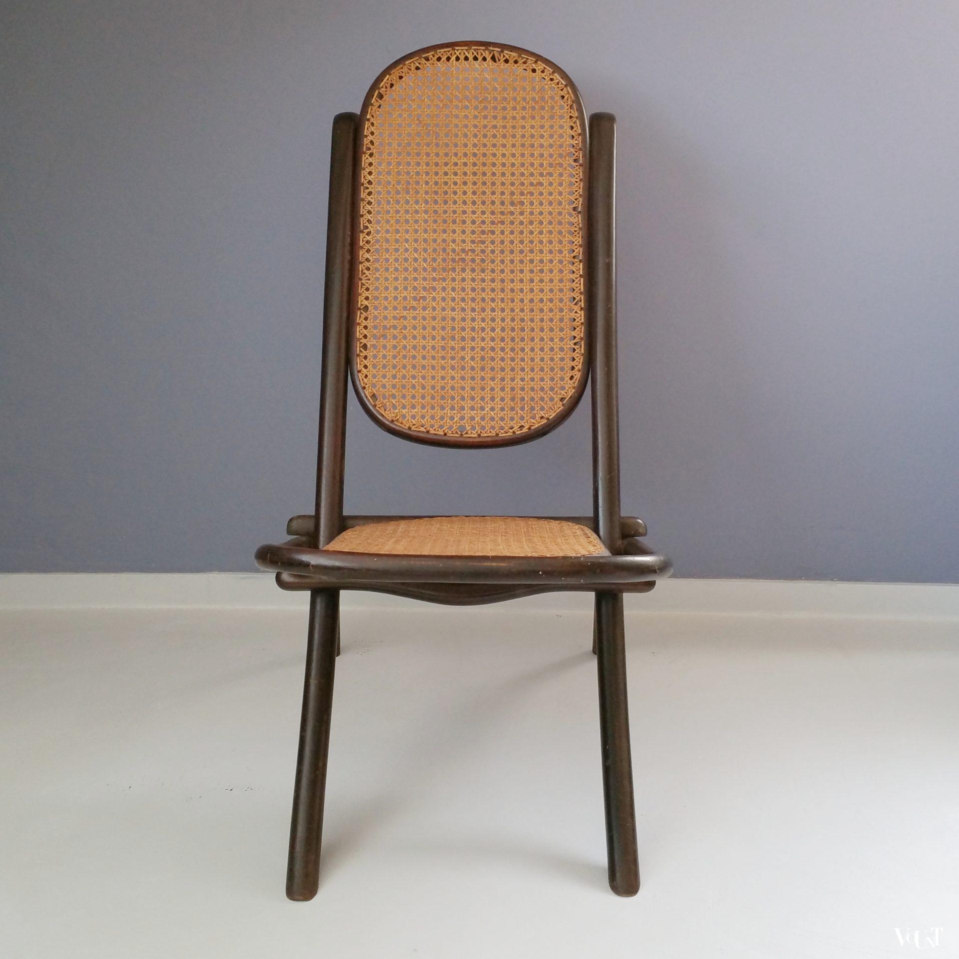 Originele antieke inklapbare Thonet stoel / Kaminsessel nr. 1, rond 1870