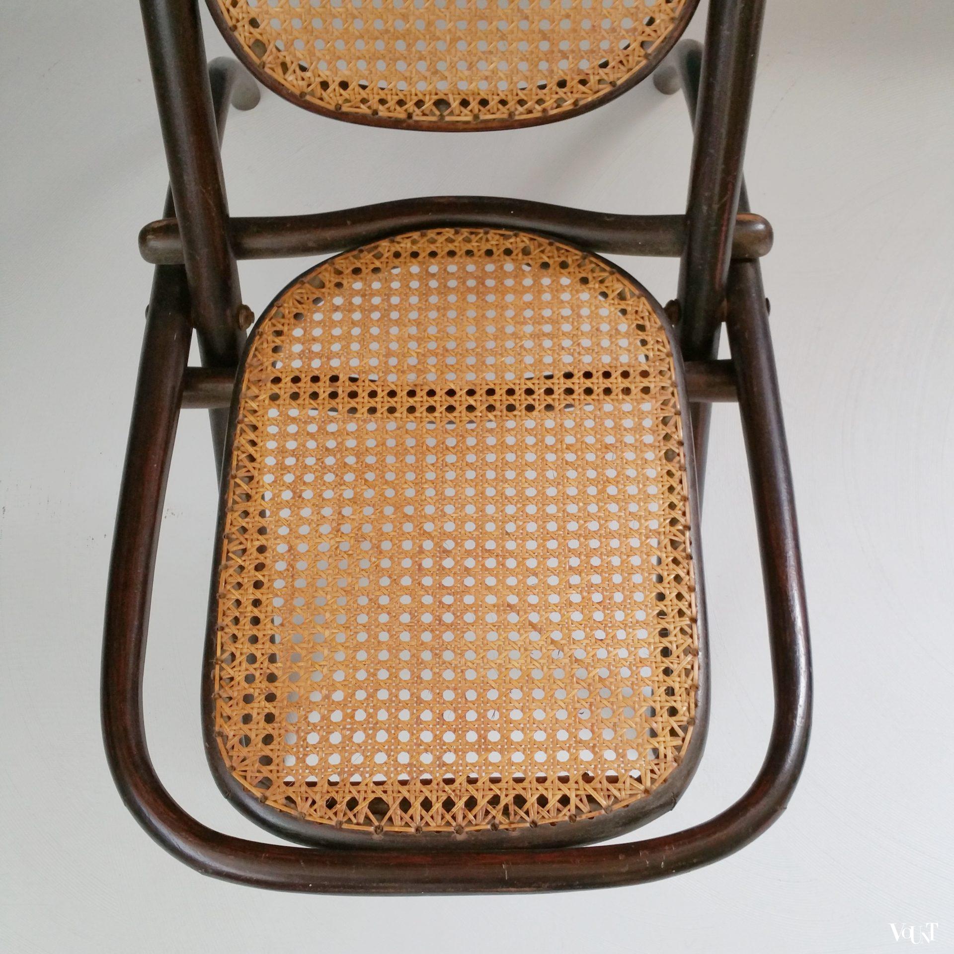 Originele antieke inklapbare Thonet stoel / Kaminsessel nr. 1, rond 1870