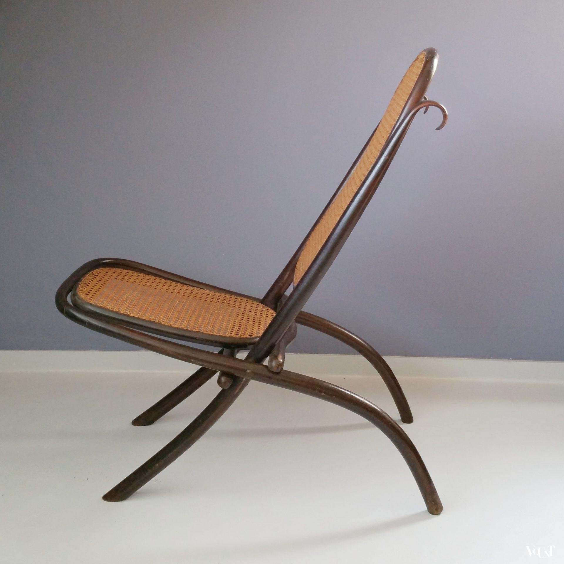 Originele antieke inklapbare Thonet stoel / Kaminsessel nr. 1, rond 1870