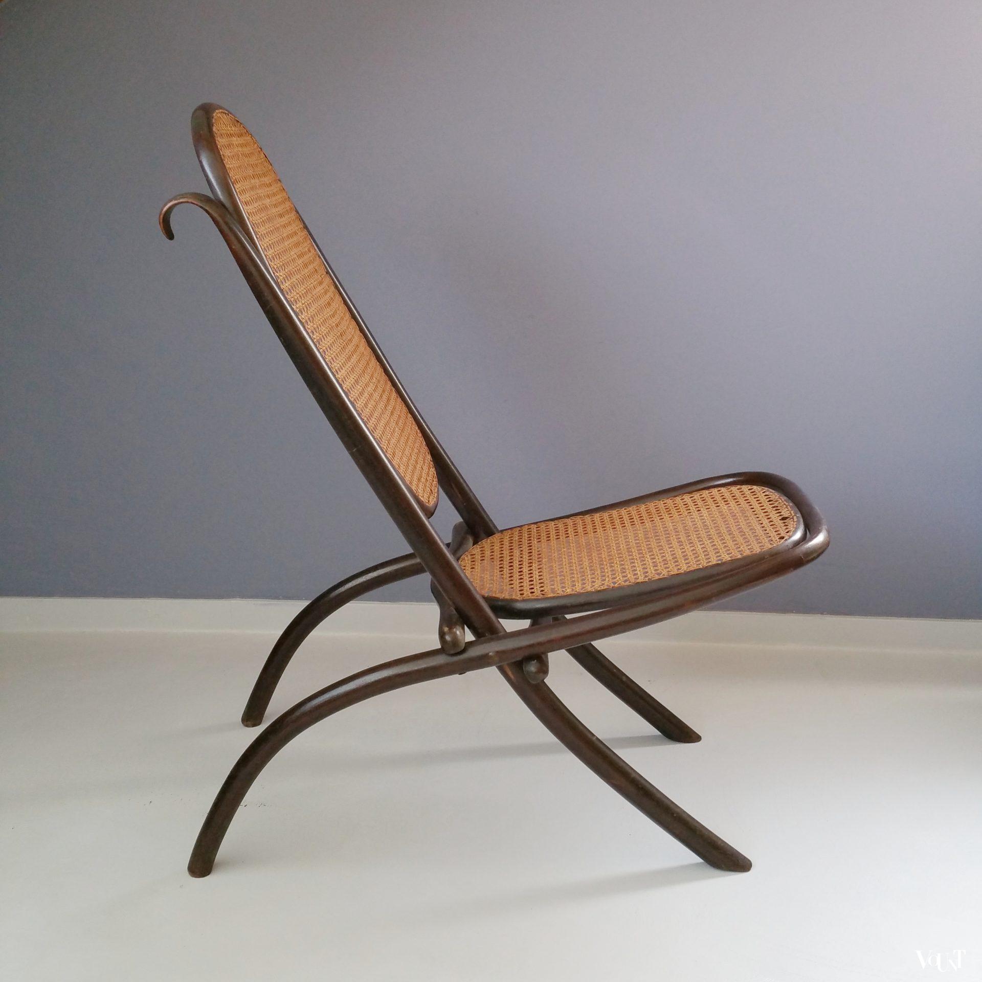 Originele antieke inklapbare Thonet stoel / Kaminsessel nr. 1, rond 1870
