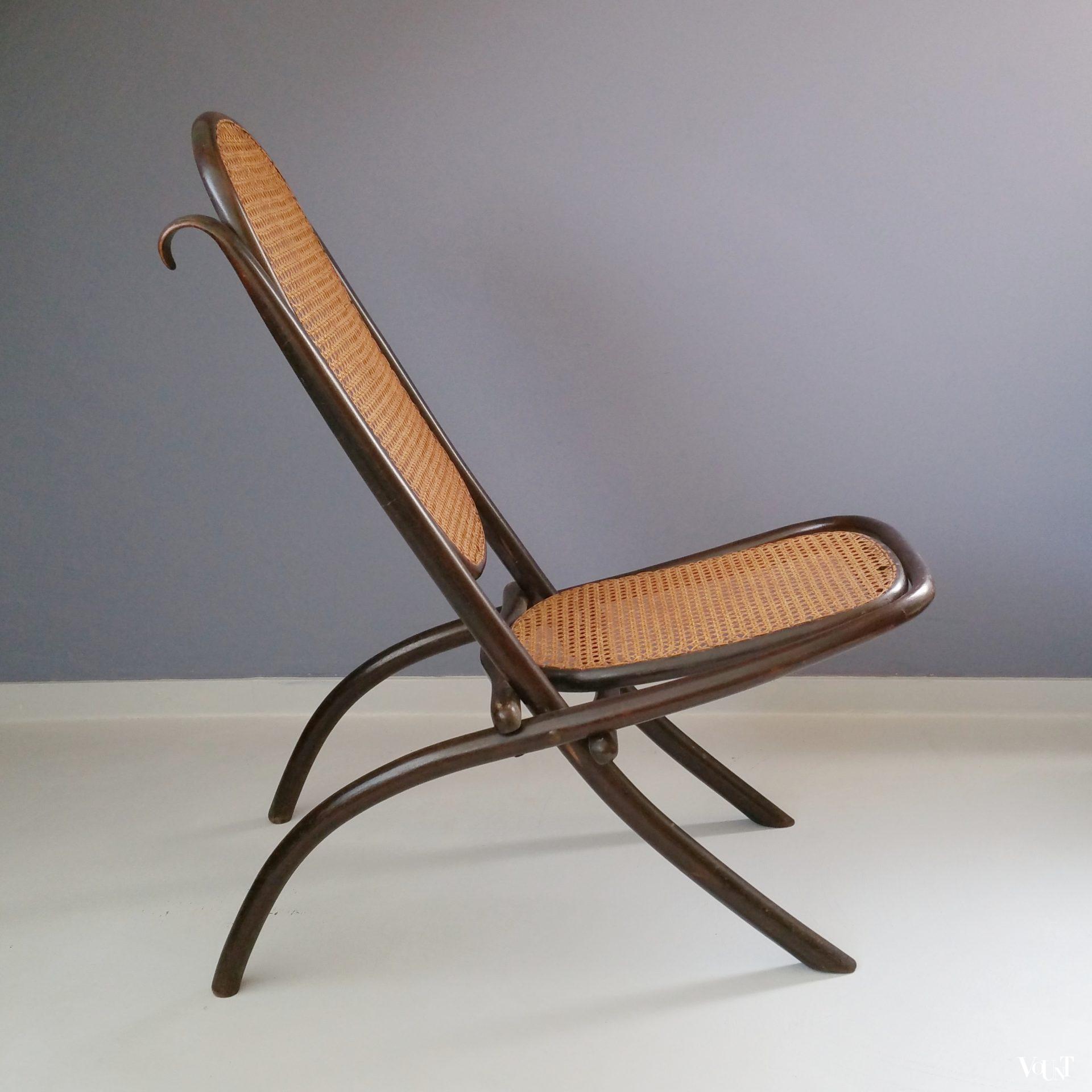 Originele antieke inklapbare Thonet stoel / Kaminsessel nr. 1, rond 1870