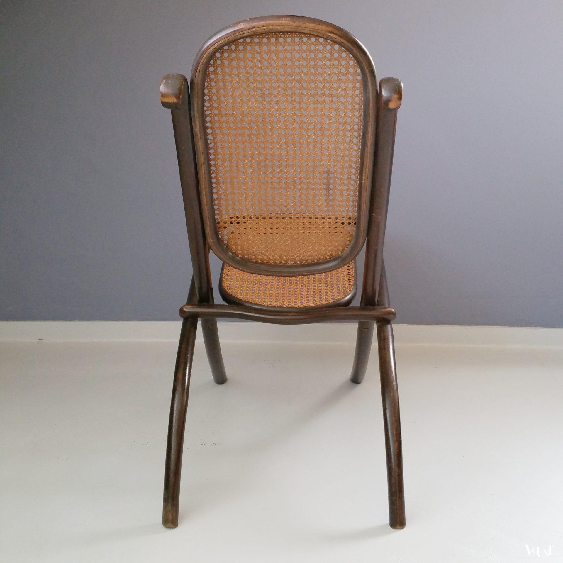 Originele antieke inklapbare Thonet stoel / Kaminsessel nr. 1, rond 1870