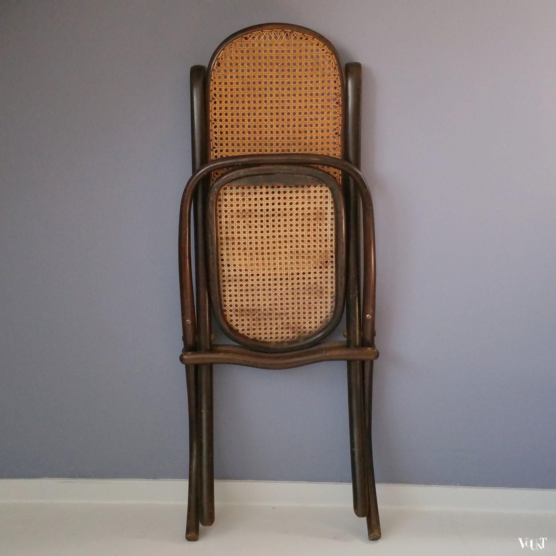 Originele antieke inklapbare Thonet stoel / Kaminsessel nr. 1, rond 1870